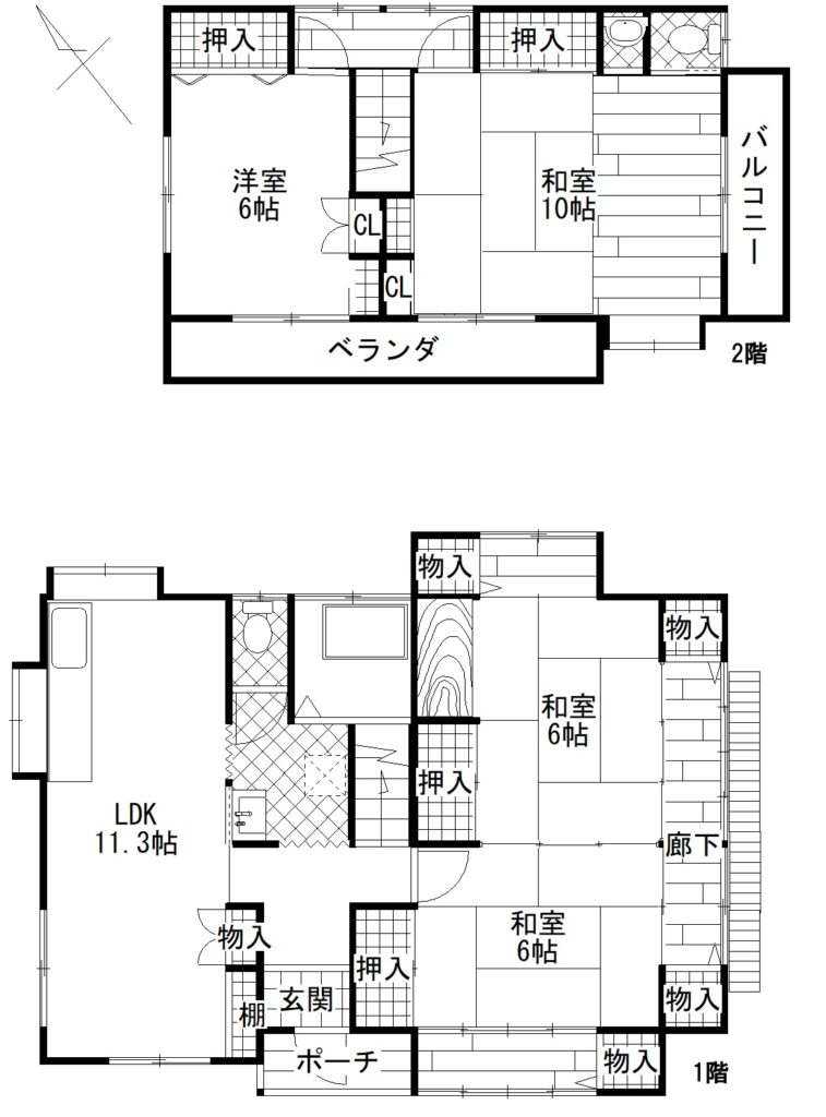 東大島4LDK貸家間取り