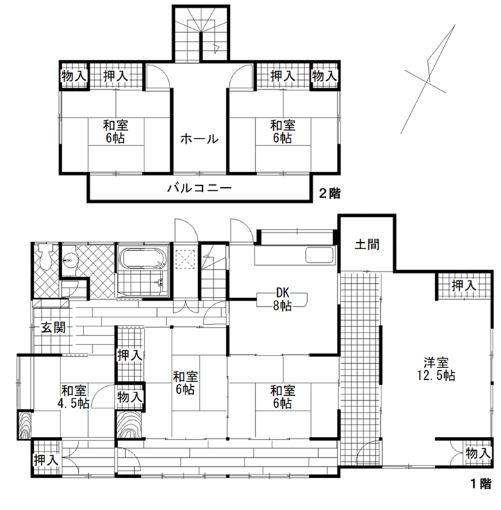 馬渡中古戸建て6DK間取り