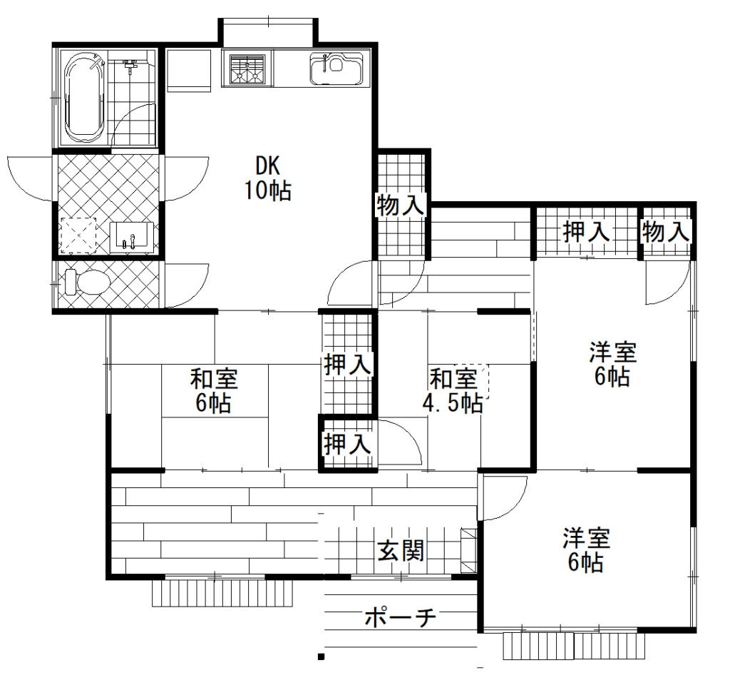 中根平屋間取り