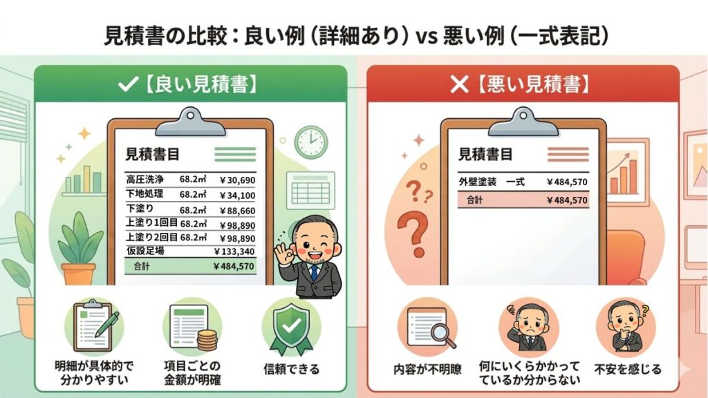 見積書の比較
良い例VS悪い例