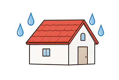 雨漏りしている