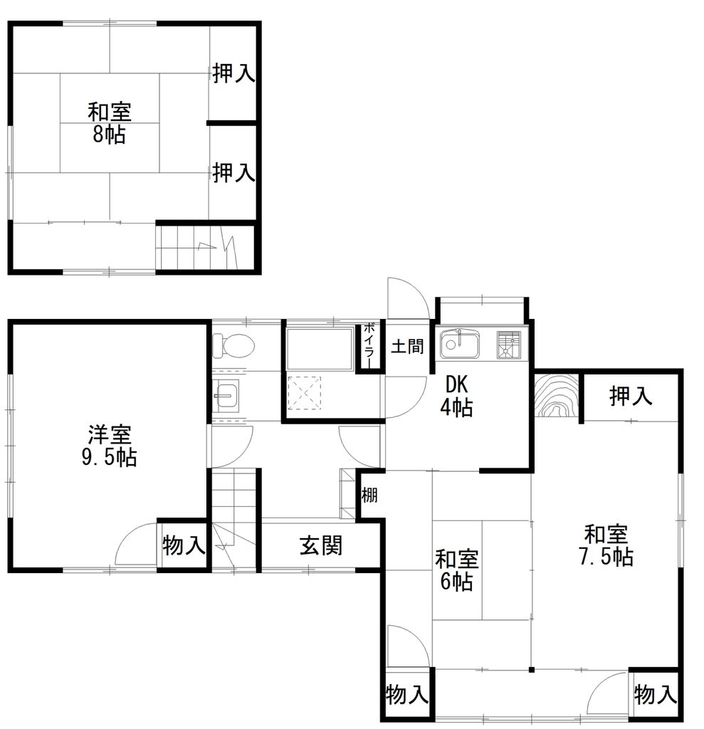 中根中古4DK間取り